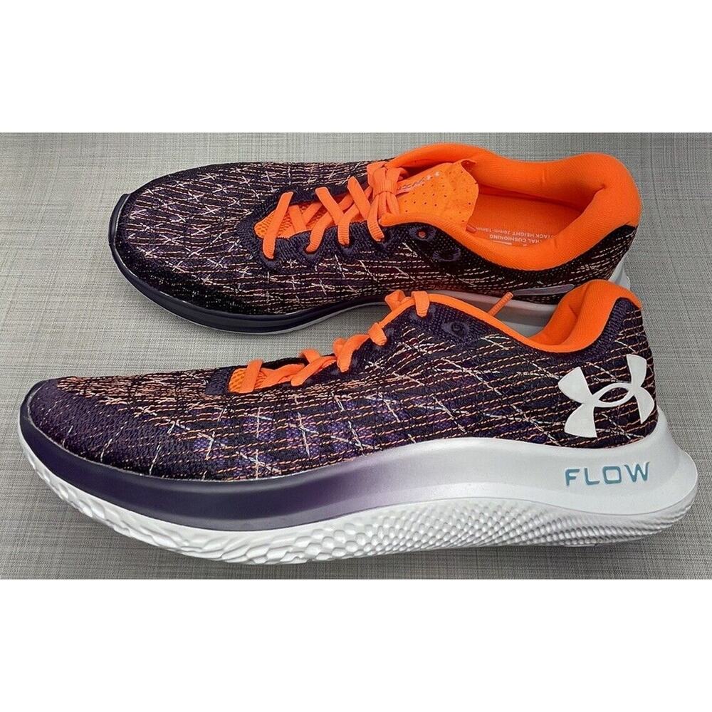 Under Armour Flow Velociti Wind 2 3025652-501 Tax Purple Orange Blast Size 8.5